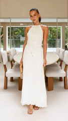 Melanie Halter Neck Maxi Dress - Cream