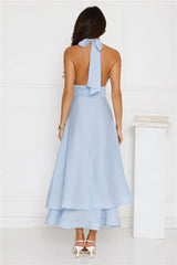 Opal Glow Halter Maxi Dress Blue