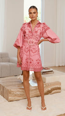 Xander Long Sleeve Mini Dress - Mulberry