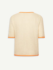 Ecru and Orange Ricky Sweater