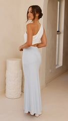 Abia Maxi Dress - White/Blue
