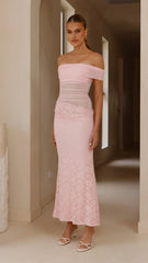 Tiarna Off The Shoulder Maxi Dress - Pink
