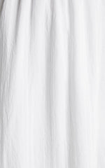 Angelique Maxi Dress – White Lace Trimmed Tiered Maxi with Textured Finish