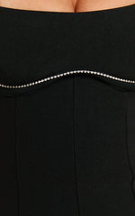 Sleeveless Bust Detail A-Line Mini Dress in Black