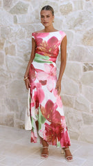 Amity Maxi Dress - Pink/Green Floral
