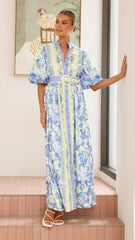 Claudelle Maxi Dress - Blue/Yellow