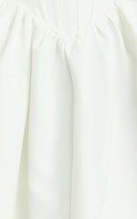 Aimee Scoop Neck Corset Mini Dress – Draped White Elegance