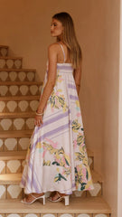 Kaethe Maxi Dress - Beige/Lilac