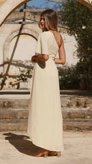 Emma One Sleeve Maxi Dress - Yellow