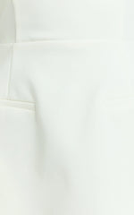 Benson Playsuit – Strapless Fit & Flare Romper in Crisp White