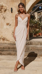 Charlotte Draped Maxi Dress - Ivory
