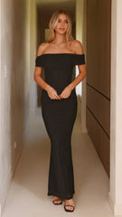 Darcey Off Shoulder Maxi Dress - Black