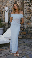 Tiarna Off The Shoulder Maxi Dress - Blue