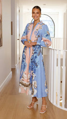 Naliah Long Sleeve Maxi Dress - Willow Blue