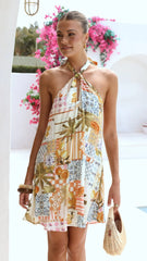 Maja Mini Dress - Las Palmas Print
