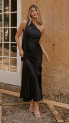 Halle One Shoulder Maxi Dress - Black