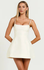 Carolina Scoop Neck Fit & Flare Mini Dress – Off-White Statement Silhouette