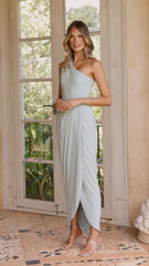 Clara One Shoulder Maxi Dress - Sage