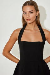 Chloe Halter Fit-and-Flare Mini Dress