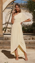 Emma One Sleeve Maxi Dress - Yellow