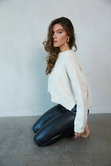 Jess Tonal Striped Knit Cropped Sweater