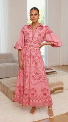 Xander Long Sleeve Maxi Dress - Mulberry