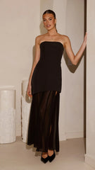 Fenella Asymmetrical Maxi Dress - Black