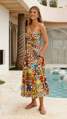 Kelani Luxe Midi Dress - Phaedra Print