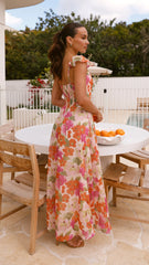 Calais Maxi Dress - Orange Floral