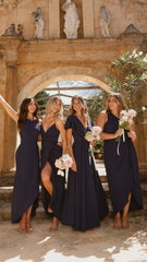 Charlotte Draped Maxi Dress - Navy