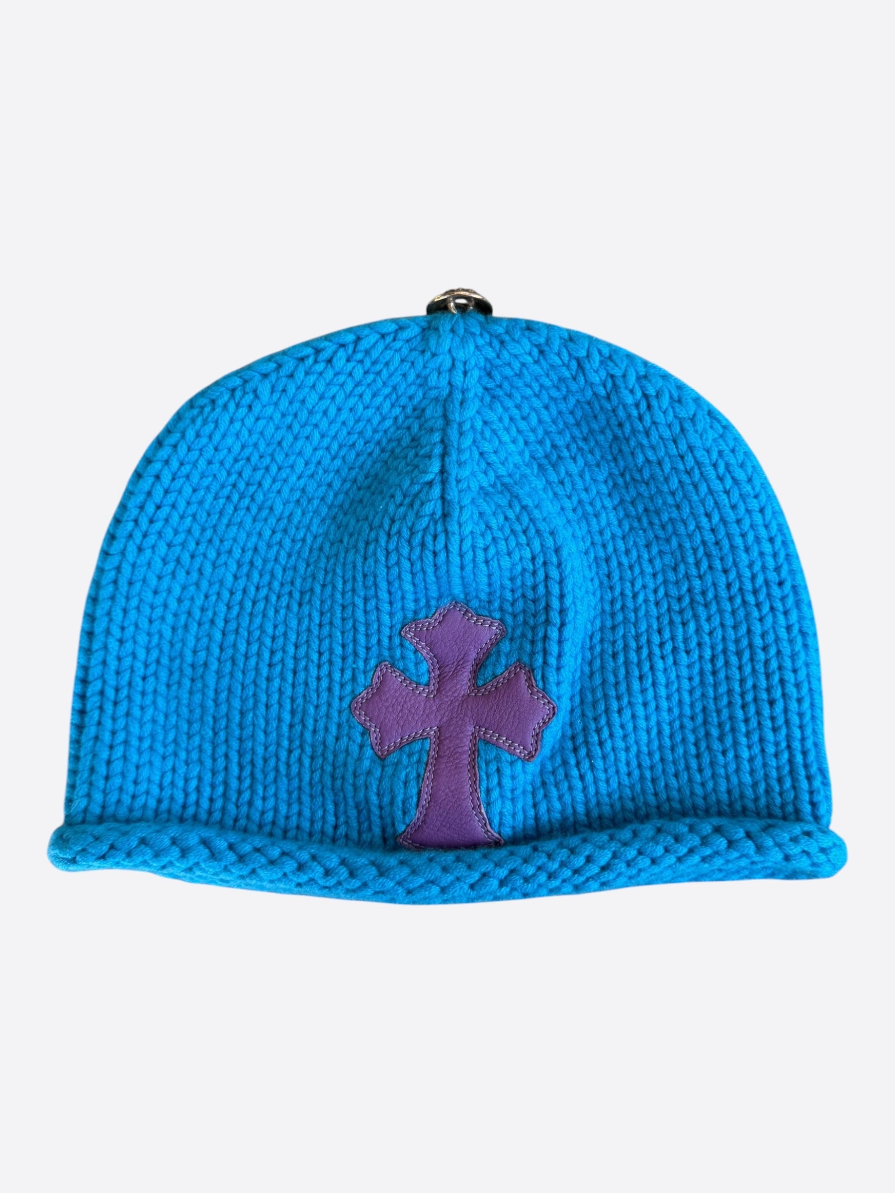 Chrome Hearts Blue & Purple Cross Patch Cashmere Beanie