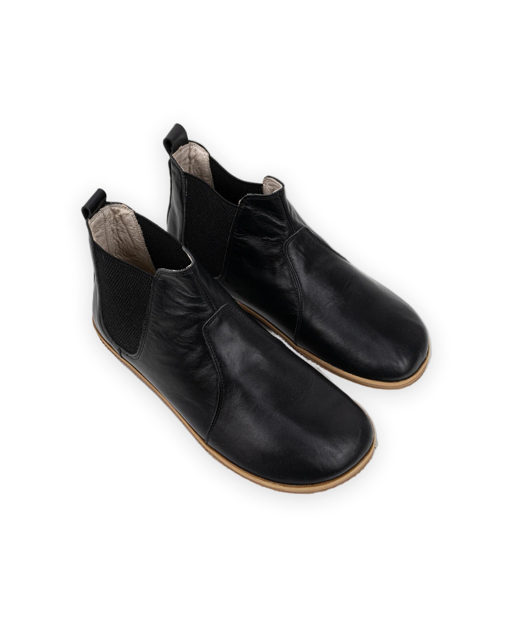 Women's Black Chelsea Boots - Handcrafted Calf Leather Wide Toe Box | Bespoky