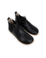 Women's Black Chelsea Boots - Handcrafted Calf Leather Wide Toe Box | Bespoky