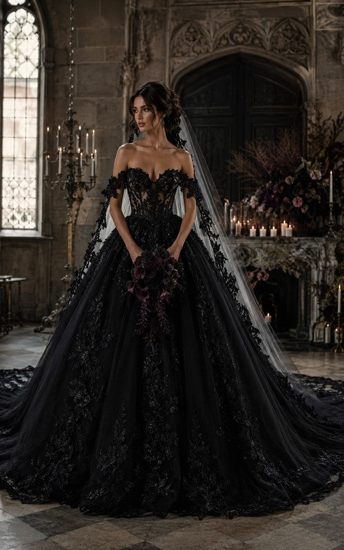 Elegant Black Wedding Dresses