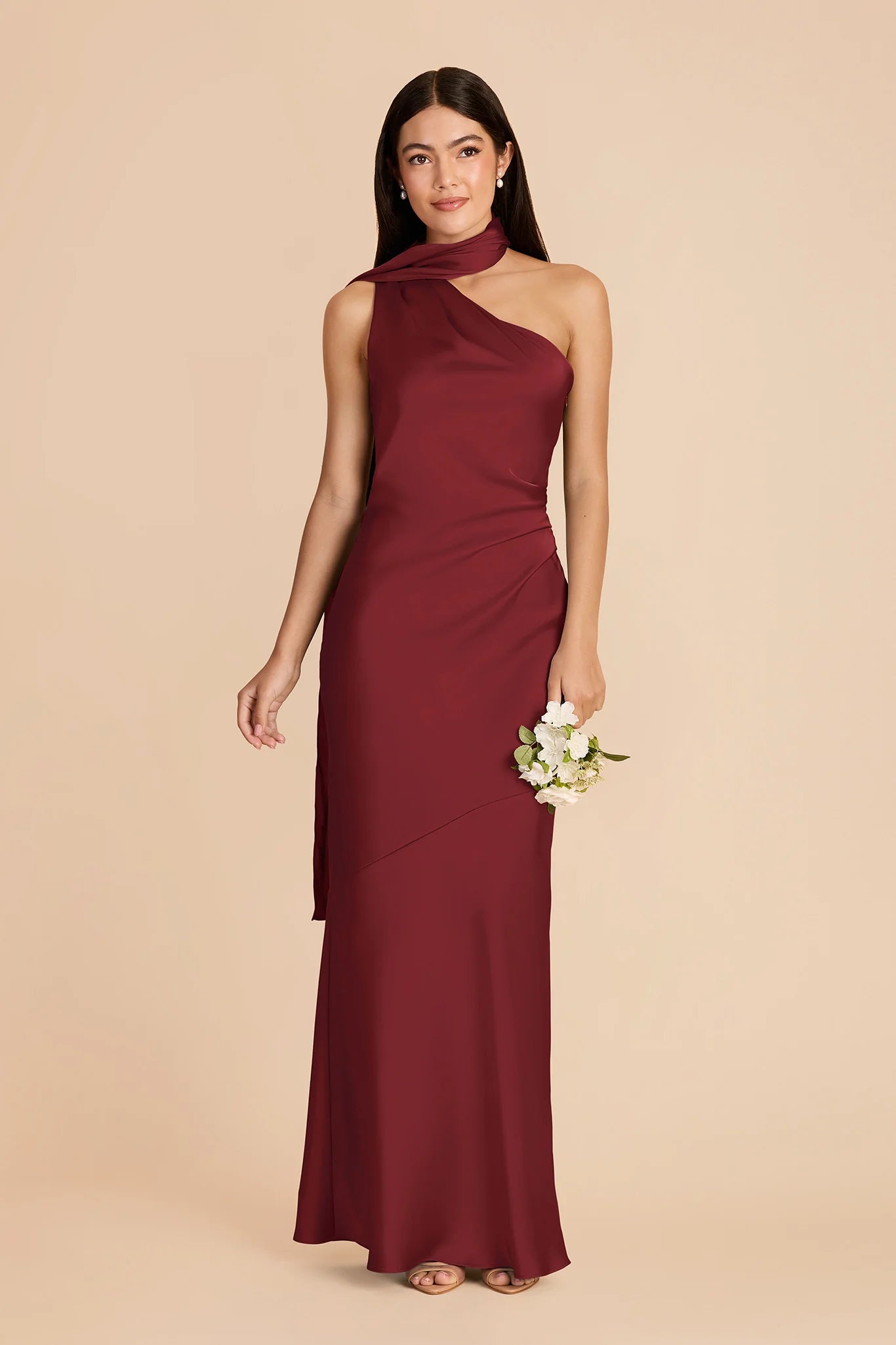 Burgundy Bridesmaid Dress Matte Satin Size Medium