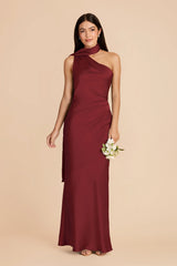 Burgundy Bridesmaid Dress Matte Satin Size Medium