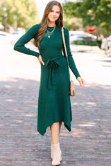 midi sweater dresses, green sweater dresses, fitted sweater dresses