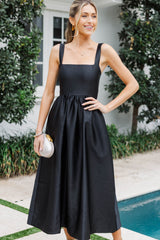 Chic On Repeat Black A-Line Midi Dress