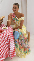 Vista Off Shoulder Maxi Dress - Positano Lemon