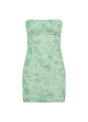 Moorey Beaded Mini Dress - Sage