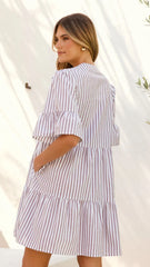 Tarnie Mini Dress - Brown Stripe