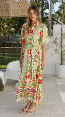 Artia Puff Sleeve Maxi Dress - Sunkissed Print