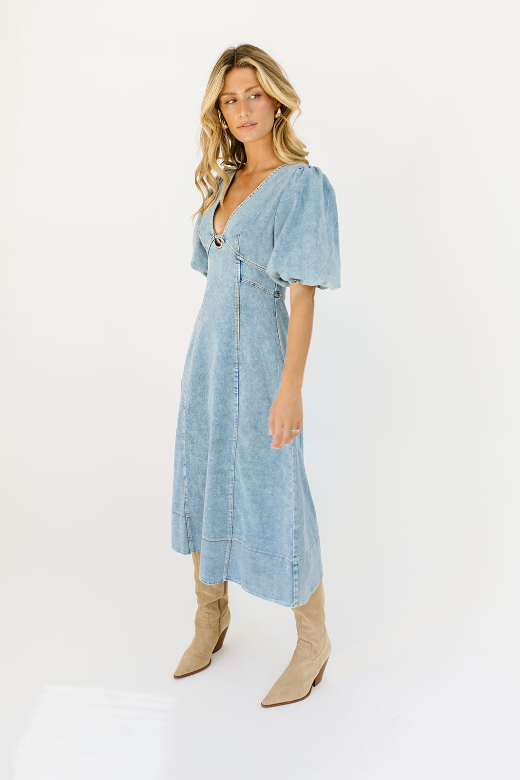 sara beth denim midi dress *restocked*