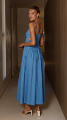 Harleigh Midi Dress - Blue
