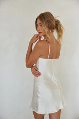 Meadow Floral Trim Satin Mini Dress