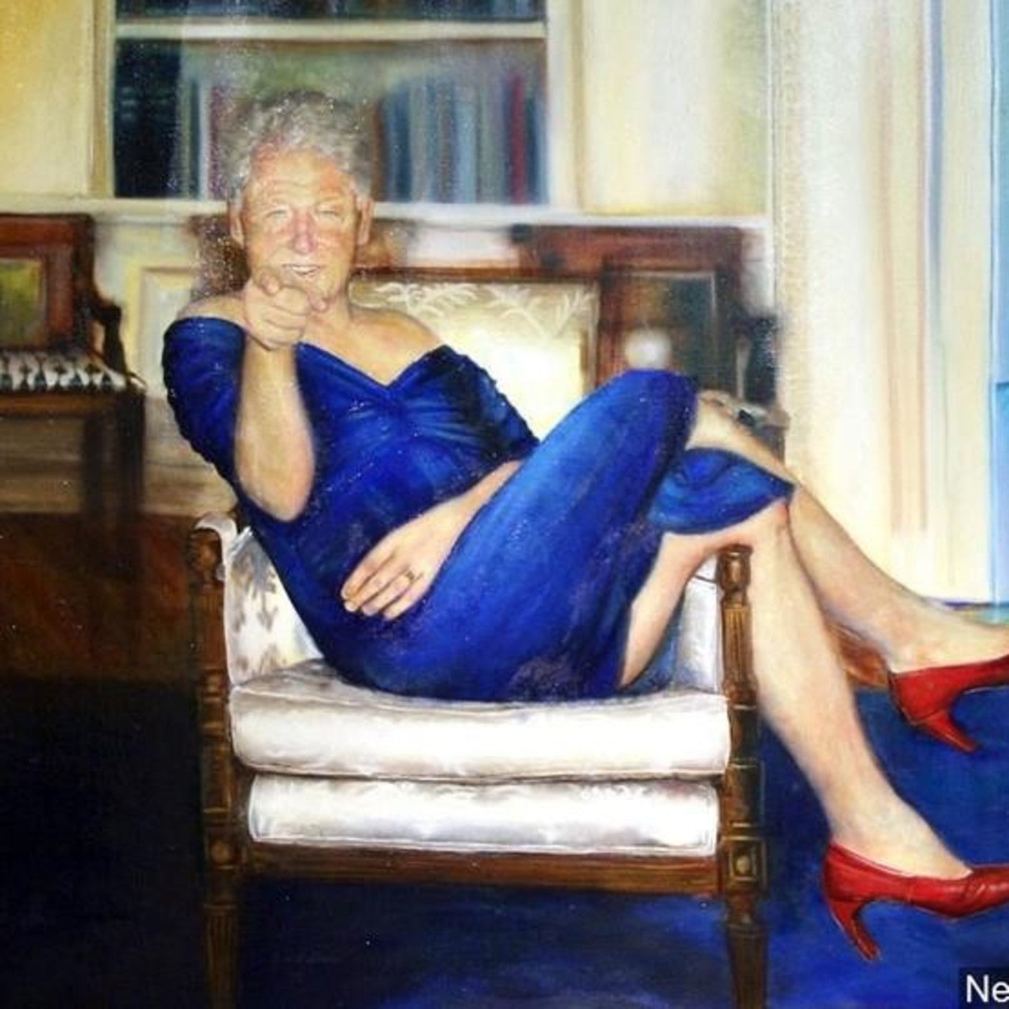Report: Painting of former President Bill Clinton in a dress found in Jeffrey Epstein home