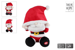 Special Moments dansende kerstman m/kerstmuts en muziek 29-36cm
