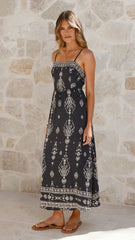 Samara Maxi Dress - Black/Cream