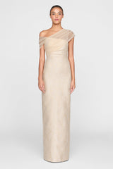 Zara Draped Shawl Column Dress