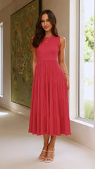 Kaida Midi Dress - Berry